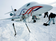 The aircraft and test crew faced temperatures as low as -33oC.