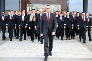 The GlobeAir team, led by Bernhard Fragner (centre) is making great strides to educate Europe about the advantages of business aviation, especially VLJ flights.